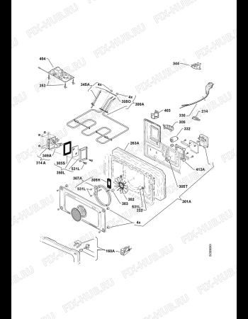 Взрыв-схема плиты (духовки) Aeg Electrolux KB9820E - Схема узла Electrical equipment 268