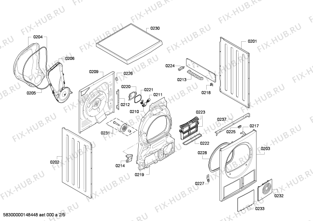 Схема №2 WT46W590CH с изображением Модуль управления для сушилки Siemens 00654669