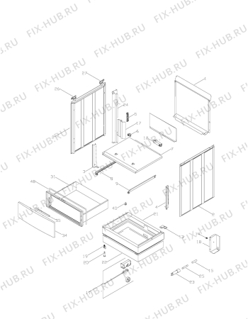 Взрыв-схема плиты (духовки) Voss Electrolux ETM3123HV - Схема узла Housing 001