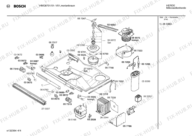 Взрыв-схема микроволновой печи Bosch HMG8701 - Схема узла 04