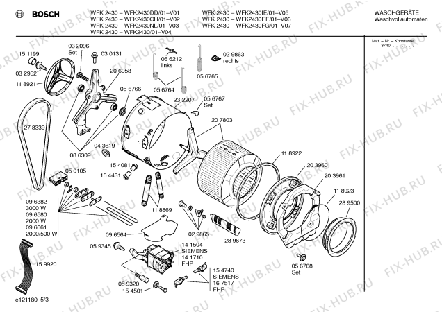 Взрыв-схема стиральной машины Bosch WFK2430NL WFK2430 - Схема узла 03