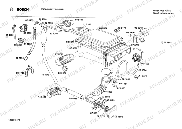 Взрыв-схема стиральной машины Bosch V45437 V454 - Схема узла 04