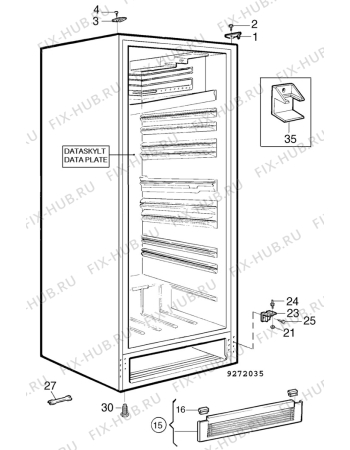 Взрыв-схема холодильника Electrolux RP1446SLG - Схема узла C10 Cabinet