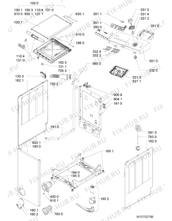 Схема №1 TGW 7200 с изображением Модуль (плата) для стиралки Whirlpool 481010593840