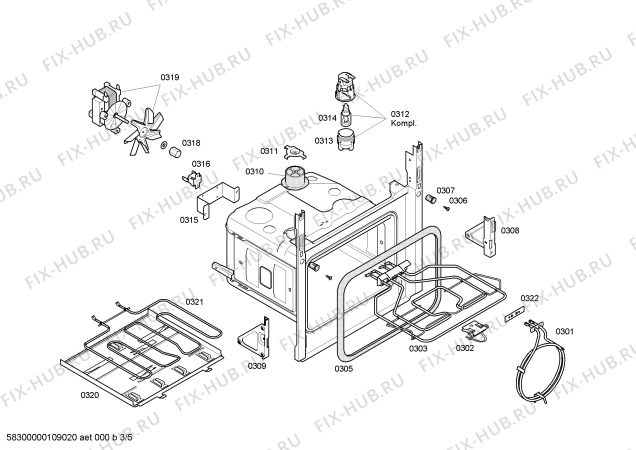 Схема №3 HV330510 с изображением Кнопка для духового шкафа Siemens 00426973