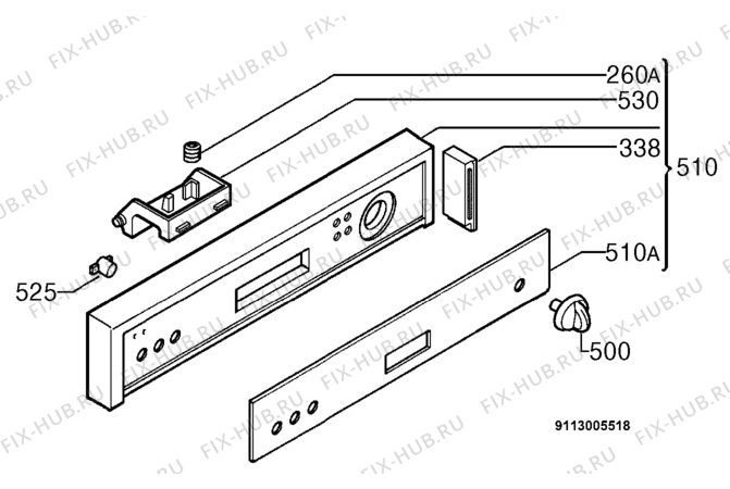 Взрыв-схема посудомоечной машины Faure LVI562W - Схема узла Command panel 037