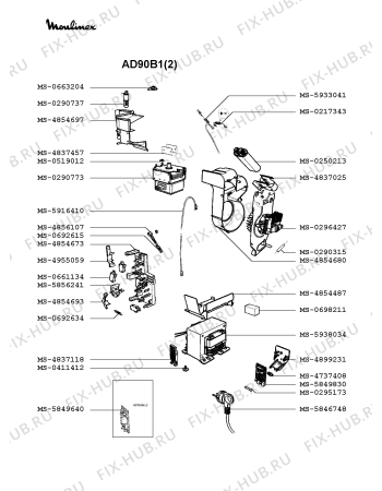 Взрыв-схема микроволновой печи Moulinex AD90B1(2) - Схема узла TP002364.5P3