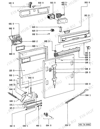 Схема №1 ADP 549 ADP 549 WHX с изображением Мини-ручка для посудомоечной машины Whirlpool 481241358834