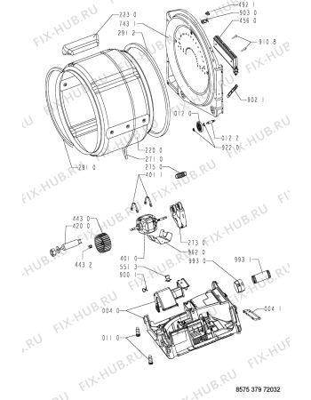 Схема №1 AWZ 3799 с изображением Модуль (плата) для сушильной машины Whirlpool 481221479782