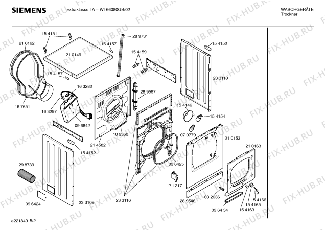 Схема №1 WT66080GB Extraklasse TA WT66080GB с изображением Панель управления для сушилки Siemens 00366119