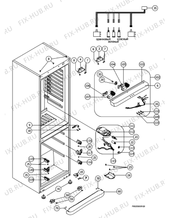 Взрыв-схема холодильника Zanussi ZRB434WO - Схема узла Housing 001