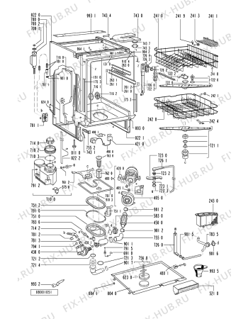 Схема №1 ADG 937/3 S с изображением Панель для посудомоечной машины Whirlpool 481245370251