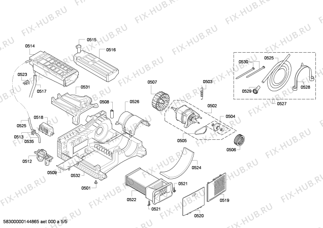 Схема №3 WTE86381 с изображением Охладитель для электросушки Bosch 00672267