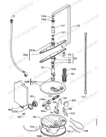 Взрыв-схема посудомоечной машины Zanussi ZD852I - Схема узла Hydraulic System 272