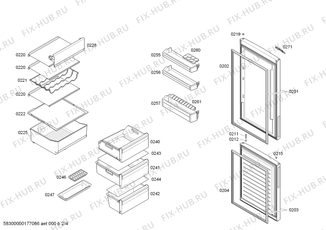 Схема №2 KGN36VI32 с изображением Вентиляционный канал для холодильной камеры Bosch 00747423
