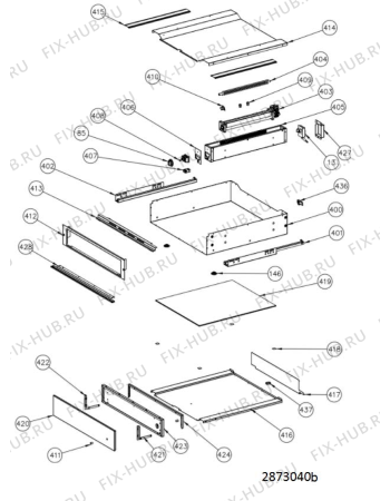 Схема №1 WD714IX (F096691) с изображением Ящик для плиты (духовки) Indesit C00507398