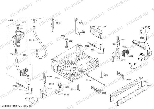 Взрыв-схема посудомоечной машины Bosch SMU50L15EU SilencePlus - Схема узла 05