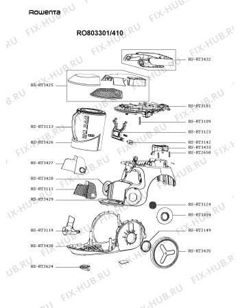 Схема №2 RO805301/410 с изображением Ручка для мини-пылесоса Rowenta RS-RT3432