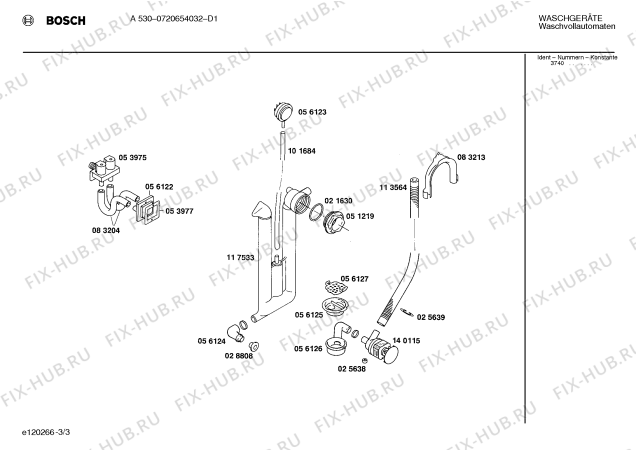 Схема №1 0720654032 A530 с изображением Мотор для стиралки Bosch 00140447