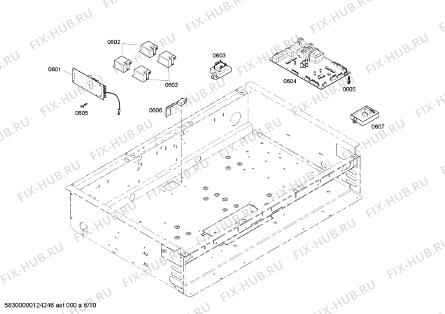 Схема №4 P364GLCLP с изображением Рамка для плиты (духовки) Bosch 00445816