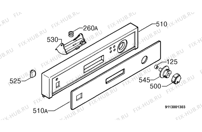 Взрыв-схема посудомоечной машины Zanussi ZDM6026N - Схема узла Command panel 037