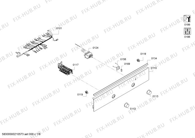 Схема №2 VE0KA0050 с изображением Ручка конфорки для духового шкафа Bosch 10007268