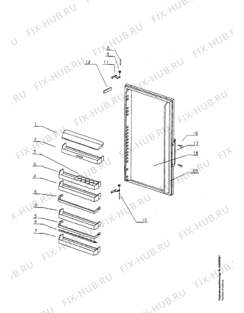 Взрыв-схема холодильника Electrolux EK242.4/LTS - Схема узла Door 003