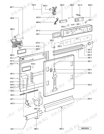 Схема №1 GSIH 6497 SW с изображением Панель для посудомоечной машины Whirlpool 481245372547
