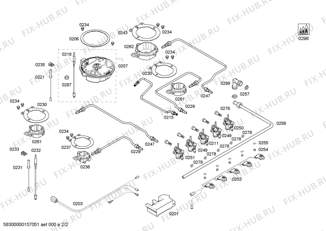 Схема №1 T25S56S0 ENC.T25S56S0 4G+1W NE70F IH5 с изображением Варочная панель для духового шкафа Bosch 00684300