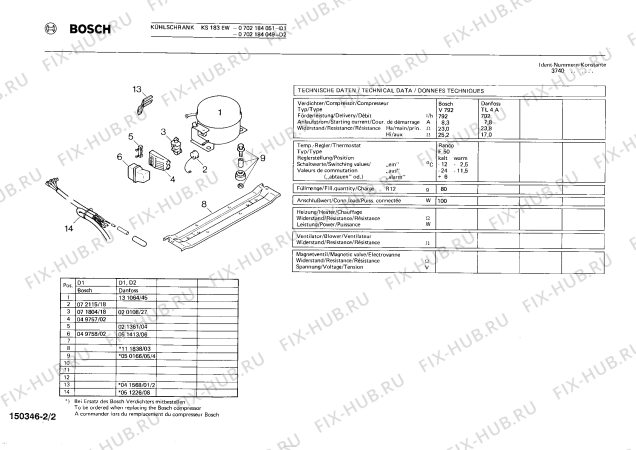 Взрыв-схема холодильника Bosch 0702184051 KS183EW - Схема узла 02
