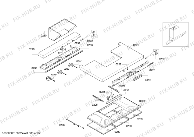 Взрыв-схема вытяжки Siemens LC98KB540B - Схема узла 02