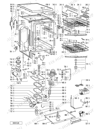 Схема №2 ADP 2552 WH с изображением Панель для электропосудомоечной машины Whirlpool 481245370701