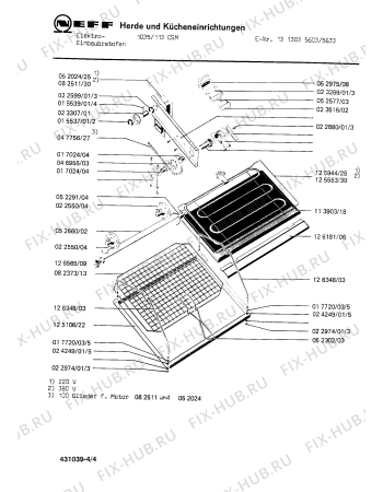 Взрыв-схема плиты (духовки) Neff 1313035633 1035/113CSM - Схема узла 04