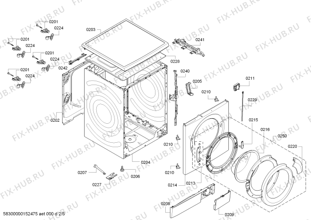 Схема №2 WAS20421GR Logixx 8 VarioPerfect EcoSilence Drive с изображением Панель управления для стиралки Bosch 00703241