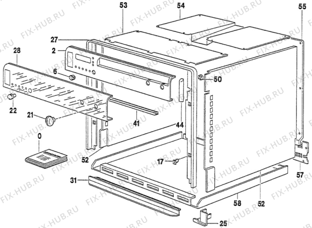 Взрыв-схема плиты (духовки) Husqvarna Electrolux QC491N2 - Схема узла H20 Housing F