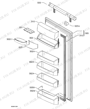 Взрыв-схема холодильника Aeg Electrolux SK81240-4I - Схема узла Door 003