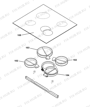 Схема №4 HUE62KS (F080940) с изображением Переключатель для плиты (духовки) Indesit C00280723