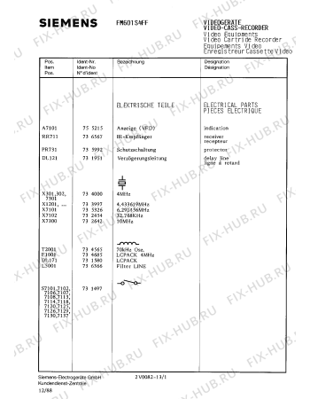 Взрыв-схема видеотехники Siemens FM601S4FF - Схема узла 02