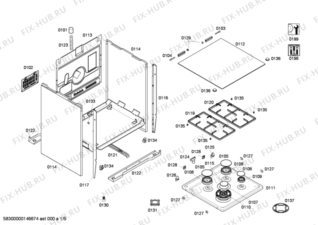 Схема №3 FRS4011WML с изображением Панель управления для плиты (духовки) Bosch 00679600