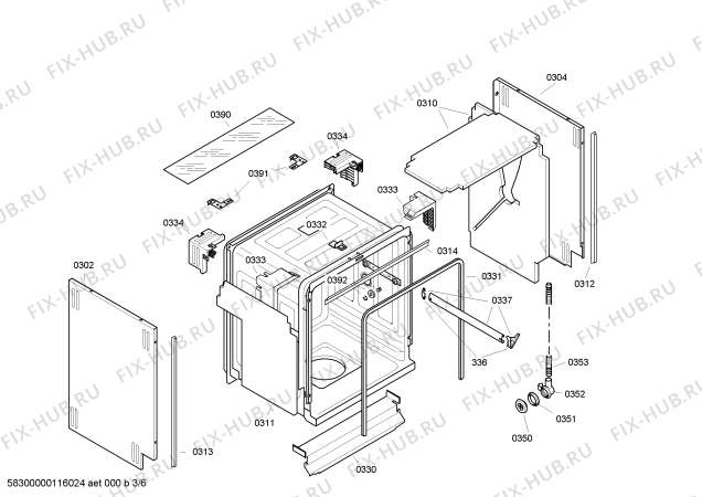 Схема №4 SHV45M33EU с изображением Рамка для посудомойки Bosch 00447495