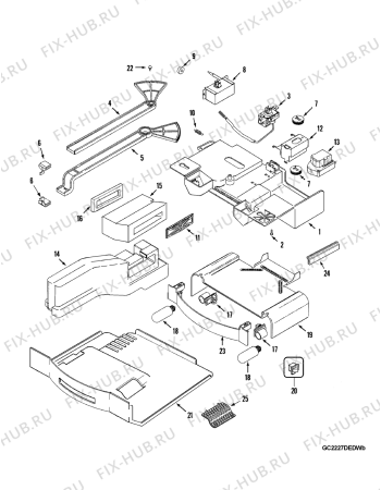 Схема №8 GC2227DEDW с изображением Фиксатор для холодильной камеры Whirlpool 482000094164