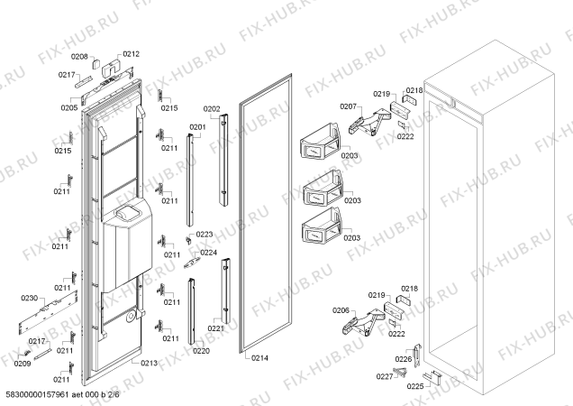 Схема №3 T18ID80NRP с изображением Монтажный набор для холодильника Bosch 00703386