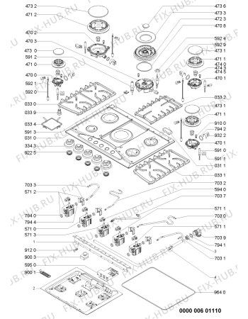 Схема №1 AKM 394/AE с изображением Затычка для электропечи Whirlpool 481244030013