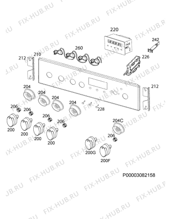 Взрыв-схема плиты (духовки) Electrolux EKG64100OX - Схема узла Command panel 037