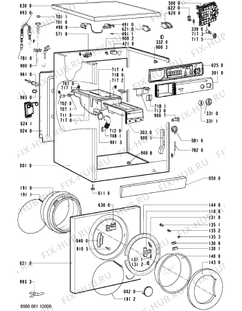 Схема №1 AWP 061/5 с изображением Рукоятка для стиралки Whirlpool 481249818356