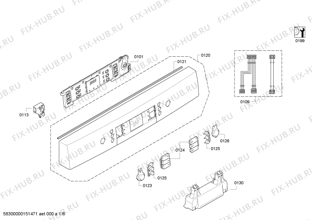 Схема №2 SMS50M48EU с изображением Передняя панель для посудомоечной машины Bosch 00677687