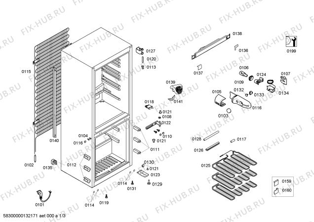 Схема №1 KG39VV43 с изображением Дверь для холодильника Siemens 00681053