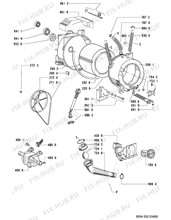 Схема №1 WAS 1400/2 с изображением Декоративная панель для стиралки Whirlpool 481245214428