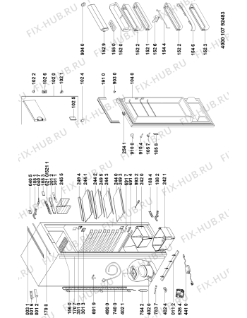 Схема №1 5101400015 с изображением Сенсорная панель для холодильной камеры Whirlpool 481010749542