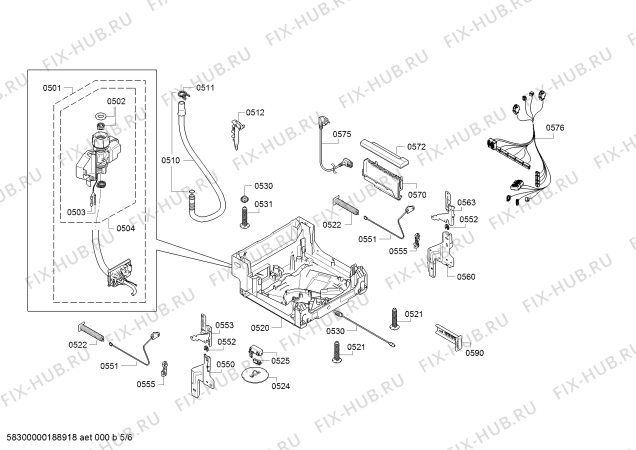 Схема №2 DRV4303 с изображением Передняя панель для посудомойки Bosch 00742391